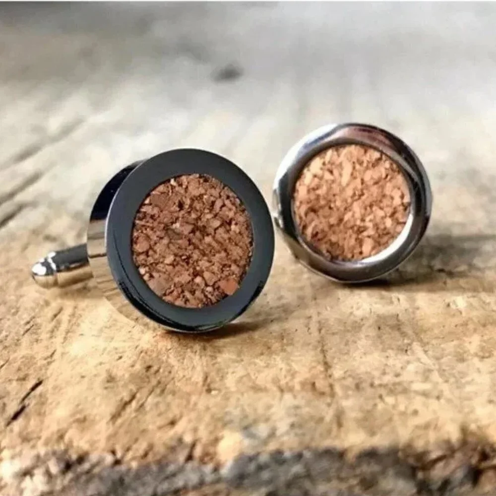 Cork Cufflinks Wine Connoisseur Sommolier Winery Vineyard Wedding Groomsmen Gift